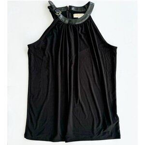 michael kors Black halter top Size Large Gold Branded Buckle